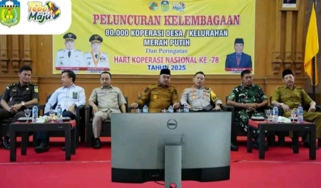 Ketua DPRD Tebo, Khalis Mustiko Menhadiri Laucing Koperasi Merah Putih